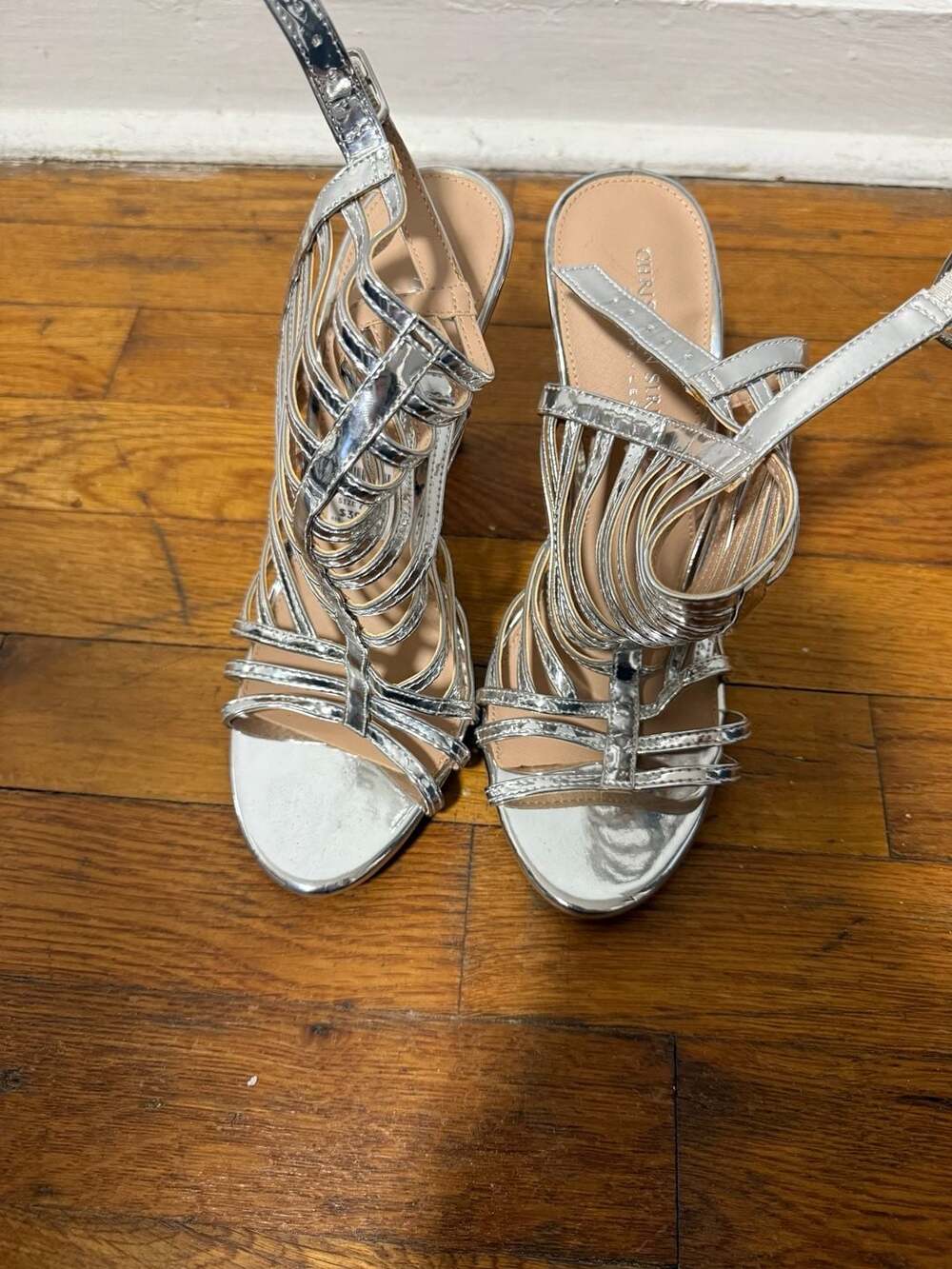 Christian Siriano Strappy Heels Size 7 Silver